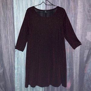 Ellos Red/black sparkly dress sz 14/16